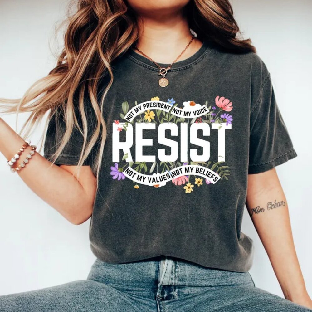 Floral Resist Shirt, Wildflower Protest Shirt, Civil Rights Social Justice Hoodi